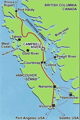 How to get to Campbell River, Vancouver Island, British Columbia, BC, Canada