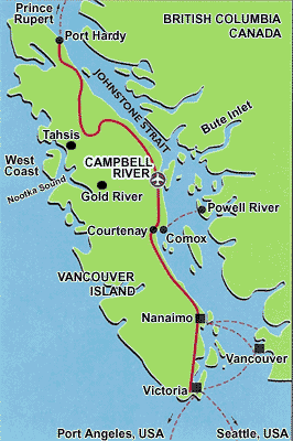 Campbell River Map Vancouver Island Directions For Travel To Campbell River, Airlines, Flights, Buses, Ferries,  Maps - Campbell River Lodge, Fishing And Adventure Resort, Vancouver Island,  Bc